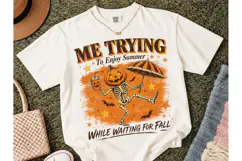 Me Trying Summer Pumpkin PNG Tee Design Product Image 2