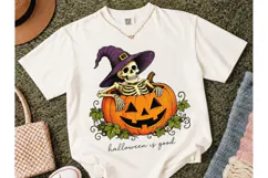 Halloween Skeleton Pumpkin PNG Tee Desig Product Image 2