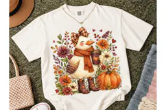 Fall Duck Pumpkin Floral PNG Sublimation Product Image 2