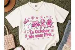 In October We Wear Pink PNG Tee Product Image 2