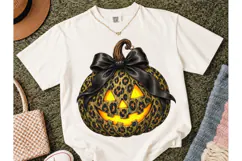 Leopard Jack-O-Lantern Bow PNG Design Product Image 2