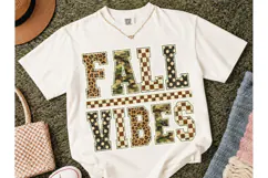 Fall Vibes Mixed Pattern PNG Shirt Desig Product Image 1
