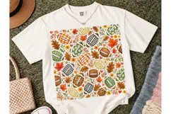 Fall Football Pattern PNG Sublimation Te Product Image 2