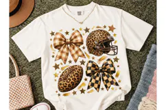 Leopard Football Coquette Bow PNG Tee Product Image 2