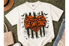 Bat Shit Crazy Halloween PNG Tee Product Image 2