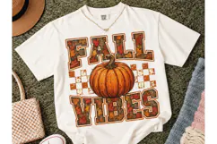 Fall Vibes Pumpkin PNG Sublimation Tee Product Image 2