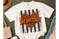 Bat Shit Crazy Halloween PNG Shirt Product Image 2