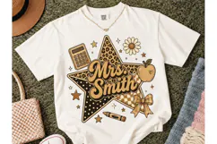 Mrs Smith Teacher Star PNG Sublimation T Product Image 2