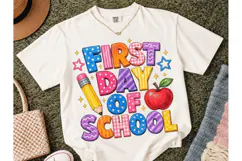 First Day of School PNG Sublimation Tee Product Image 2