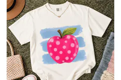 Polka Dot Apple PNG Teacher Tee Design Product Image 2