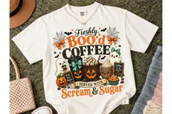 Freshly Bood Coffee Halloween PNG Tee Product Image 2