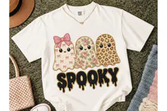 Spooky Ghost Trio Halloween PNG Shirt-Spooky Ghost Trio Hall Product Image 2