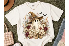 Boho Ghost Witch Floral Halloween PNG Product Image 2