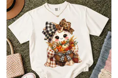 Fall Ghost Bow Basket PNG Sublimation Te Product Image 2