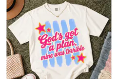 God's Got A Plan PNG Funny Faith Tee Product Image 2