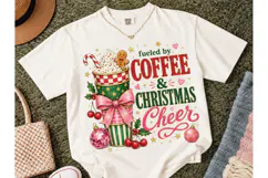 Fueled by Coffee Christmas PNG Shirt Product Image 2