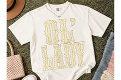 Ol Lady Western PNG Tee Design Product Image 2