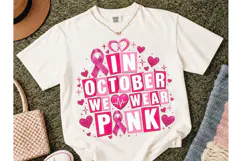 In October We Wear Pink PNG Shirt Product Image 2