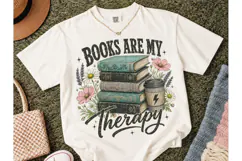Books Are My Therapy PNG Shirt Design Product Image 2