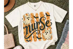 Halloween Nurse Ghost PNG Tee Design Product Image 2