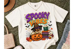 Spooky Vibes Dachshund Halloween PNG Tee Product Image 2