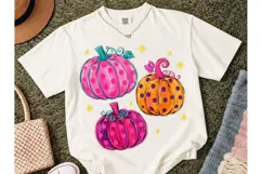 Polka Dot Pumpkins Fall PNG Sublimation Product Image 2