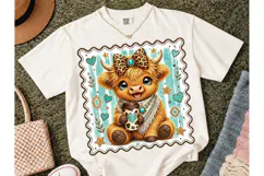 Highland Cow Boho Coffee PNG Sublimation Product Image 2