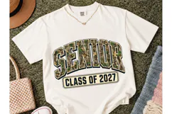 Senior Class of 2027 Camo PNG Tee Design Product Image 1