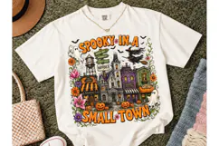 Spooky Small Town Halloween PNG Tee Product Image 2