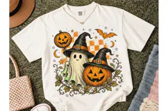 Halloween Ghost Pumpkin PNG Tee Design Product Image 2