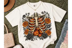 Halloween Skeleton Pumpkin PNG Shirt-Halloween Skeleton Pump Product Image 2