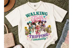 Walking by Faith Cow PNG Sublimation Product Image 2