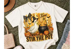 Halloween Witch Goose Stir Pot PNG Tee Product Image 2