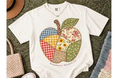 Patchwork Apple PNG Sublimation Tee Desi Product Image 2