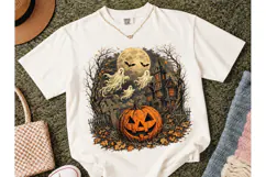 Halloween Haunted House Pumpkin PNG Tee Product Image 2