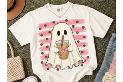 Ghost Iced Coffee Halloween PNG Shirt Product Image 2