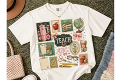 Teacher Collage Vintage PNG Shirt Design Product Image 2