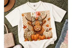 Fall Highland Cow Pumpkin PNG Sublimatio-Fall Highland Cow P Product Image 2