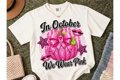 In October We Wear Pink Pumpkin PNG Product Image 2