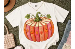 Book Pumpkin Fall PNG Sublimation Tee Product Image 2
