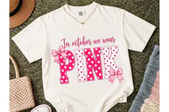In October We Wear Pink PNG Tee Product Image 2