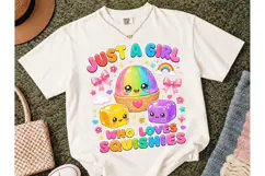 Just A Girl Loves Squishies PNG Tee Product Image 2
