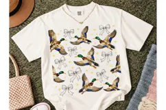 Mallard Duck Bows Stars PNG Tee Design-Mallard Duck Bows Sta Product Image 2