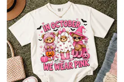 In October We Wear Pink PNG Tee Product Image 2
