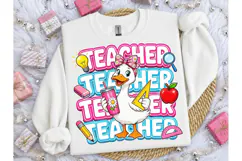 Teacher Duck PNG Sublimation Shirt Desig Product Image 3