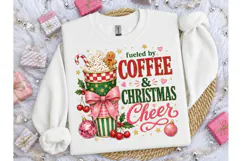 Fueled by Coffee Christmas PNG Shirt Product Image 3