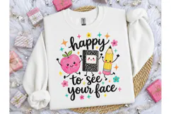 Happy To See Your Face Teacher PNG Tee Product Image 2