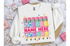 Custom Name Pencils Teacher PNG Design Product Image 1