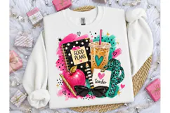 Teacher Good Plans Iced Coffee PNG Tee Product Image 1