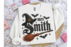 Mrs Witch Halloween PNG Embroidery Shirt Product Image 3